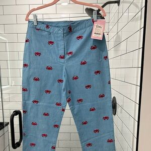 NWT Lilly Pulitzer Light Blue Pants with Red Crab Pattern -PLEASE SEE PHOTOS